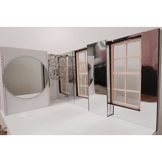 Parsons school of design 4th floor renovation//Reflection Corner/Selfie Booth #parsons #parsonsschoolofdesign #redesign #model #architecture #interiordesign #designer #newschool #photography #renovation #philippestarck #student #inspiration