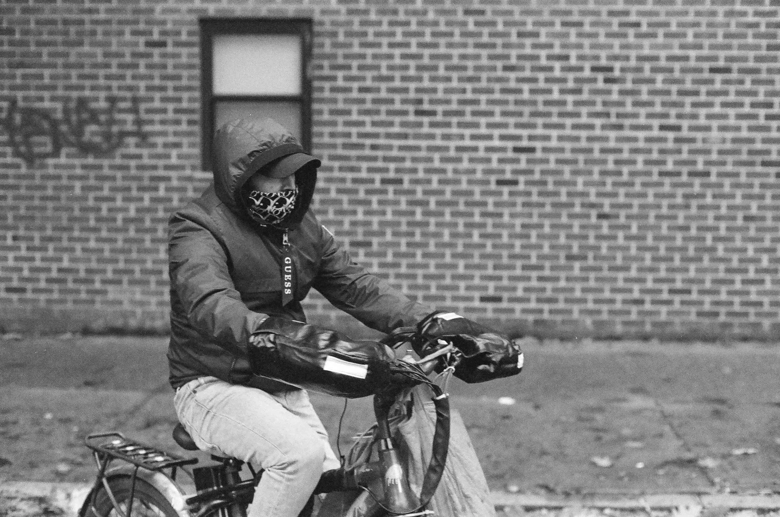 Brave Delivery Person — Nikon F2s / Ilford HP5 © 2020 Gavin Haag