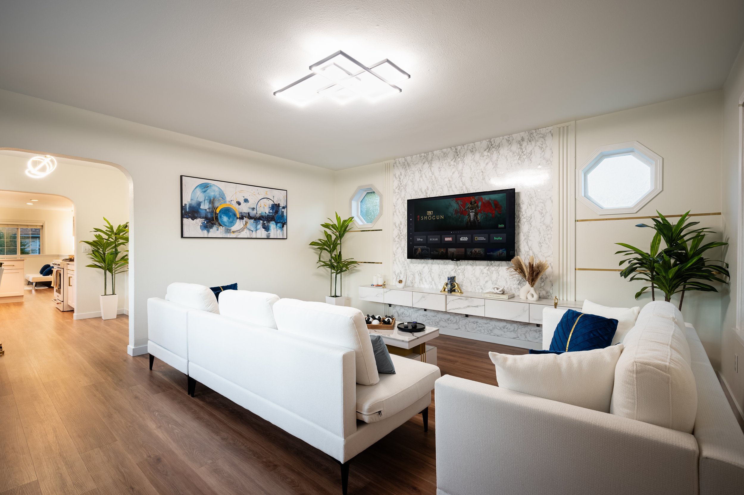 Stylish Airbnb rental photographed by Seattle photographer to highlight property features