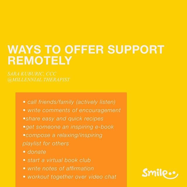 Support you&rsquo;re loved ones remotely! Original post and words of wisdom from @millennial.therapist.