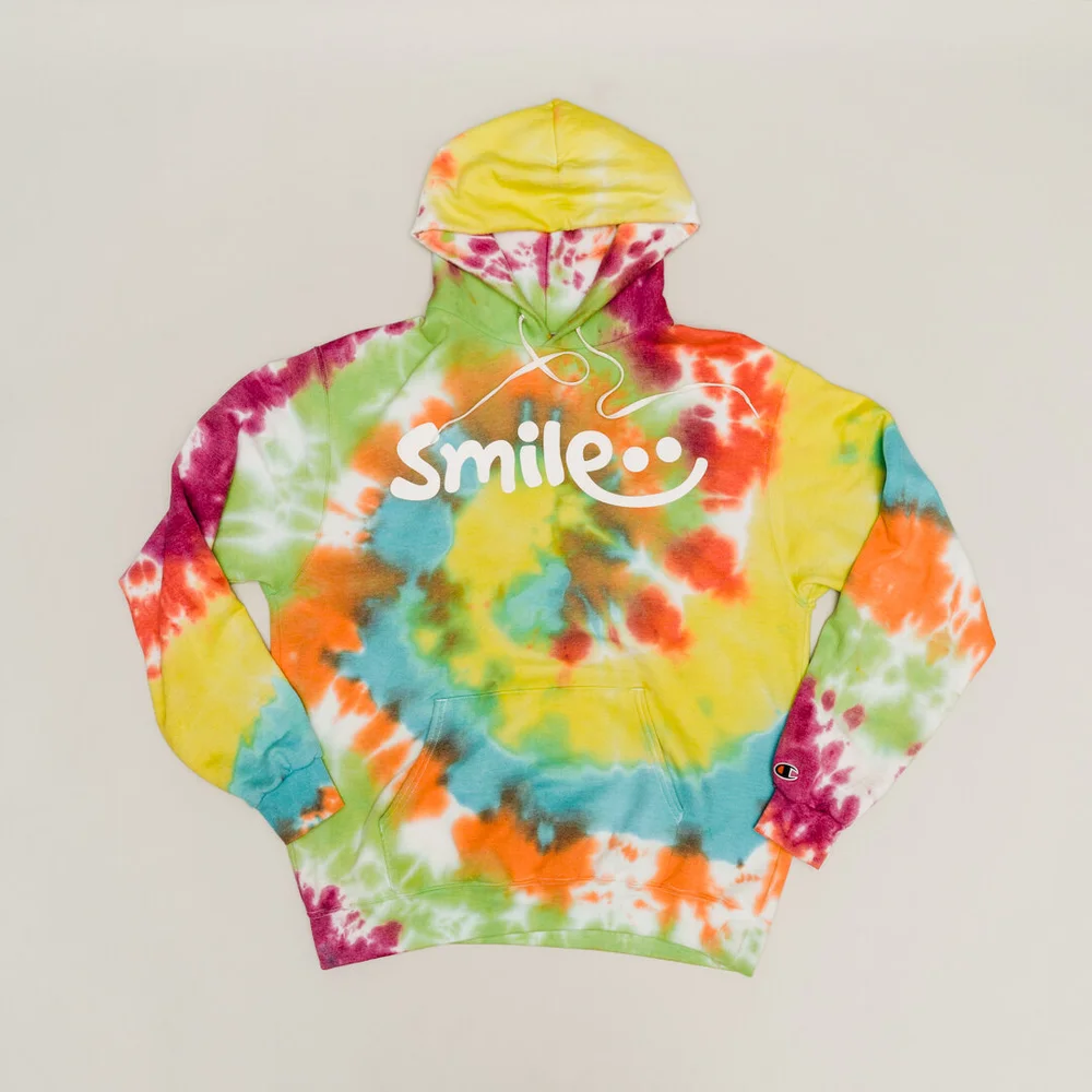 Big Smile - Custom Tie Dye Champion Hoodie — THE COLLECTIVE SMILE CO