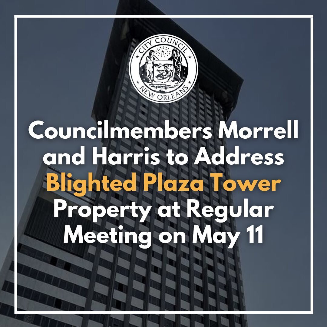 I am excited to collaborate with Councilmember Lesli Harris and finally resolve the ongoing issues occurring at Plaza Tower. How can we address blight equally when there is a giant blighted structure across from City Hall that no one will address? If