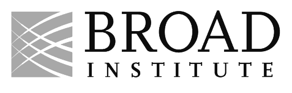 Logo of the Broad Institute featuring a gray abstract grid pattern and the text 'BROAD INSTITUTE' in black.