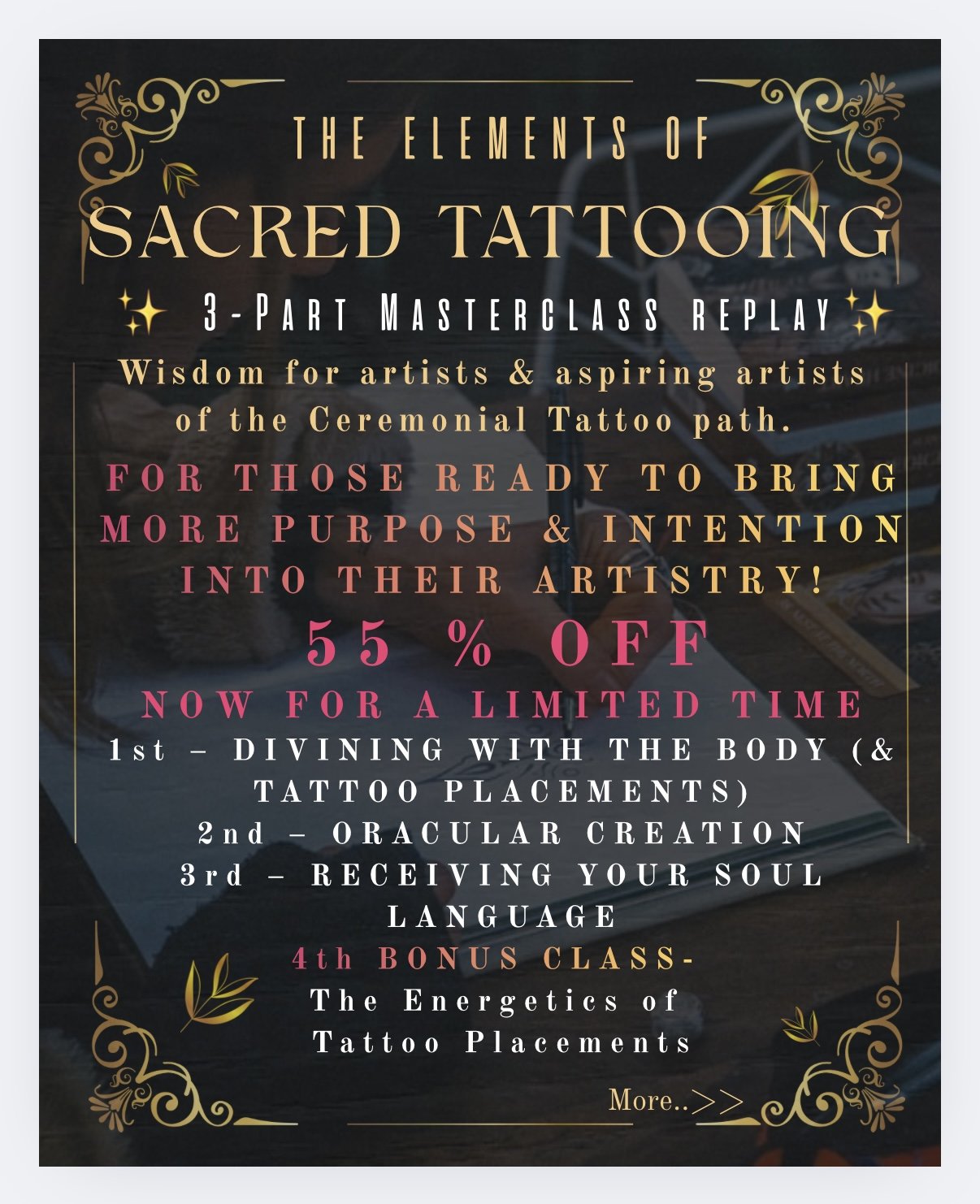 THE ELEMENTS OF SACRED TATTOOING MASTERCLASS BUNDLE