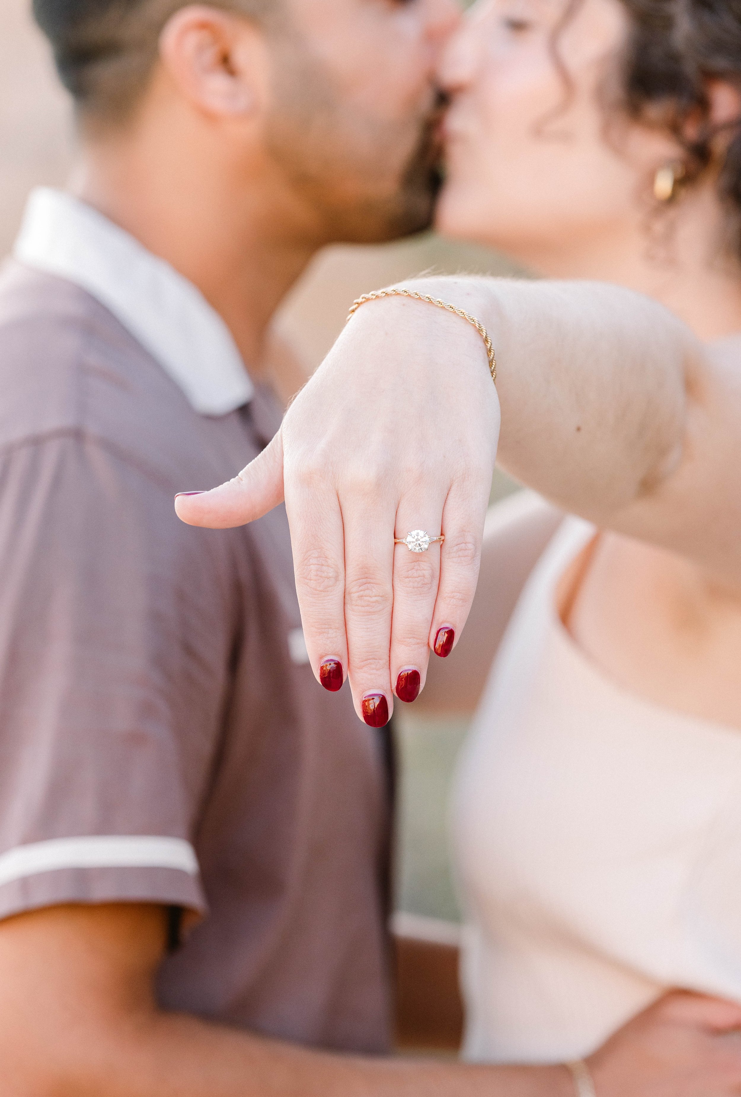 Woman shows off wedding ring