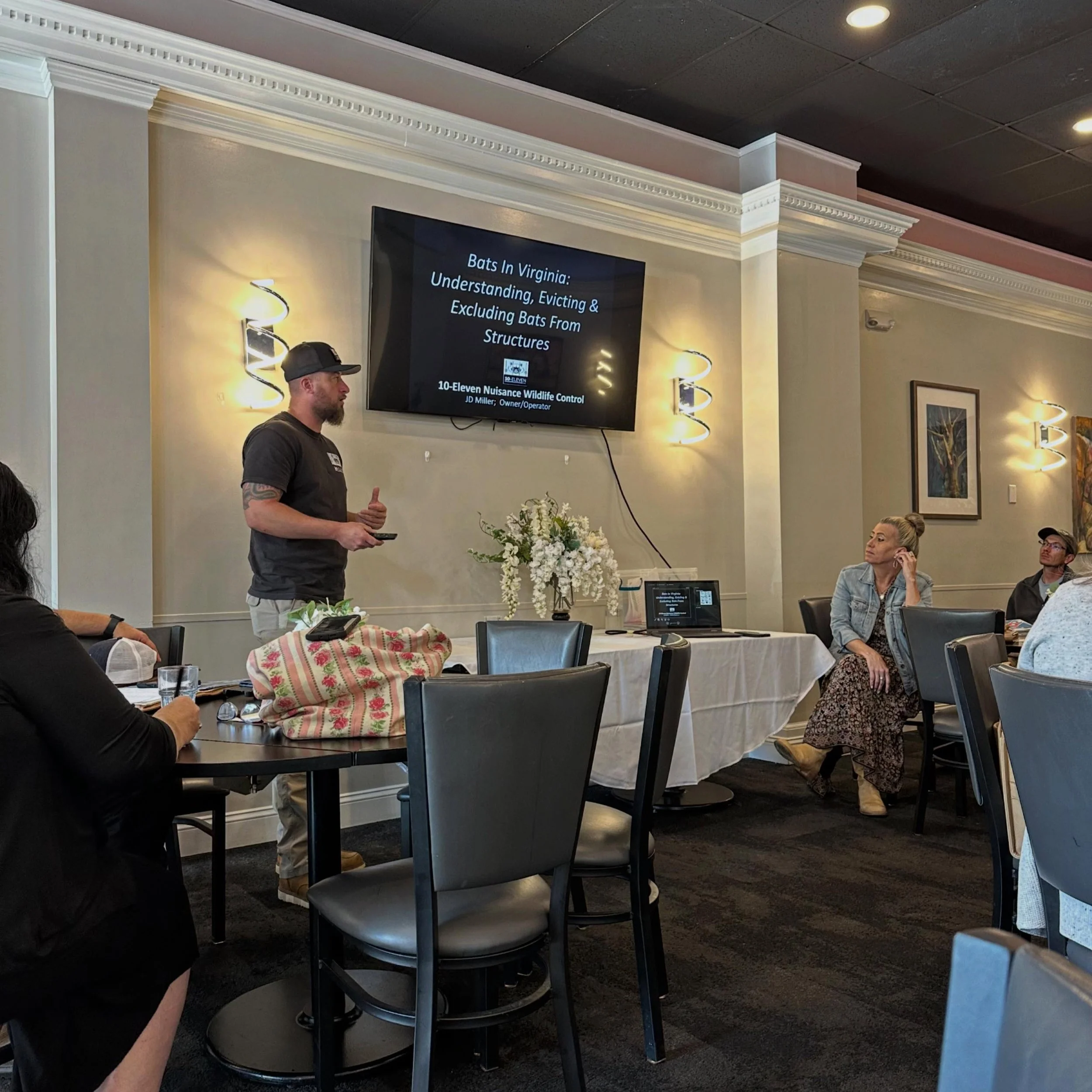 One of the things we genuinely enjoy at 10-Eleven Nuisance Wildlife Control is having the opportunity to get out into our communities and educate others about what we do!

Today, JD had the pleasure of speaking to a group of business owners and commu
