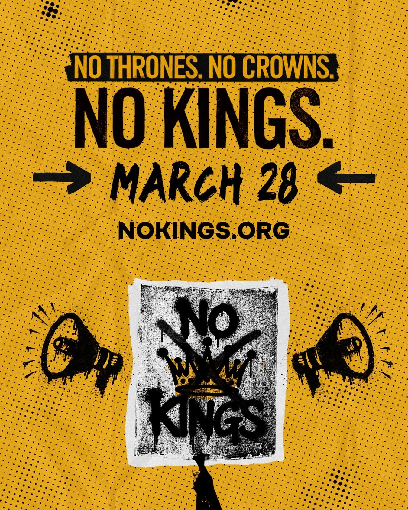 ❌👑 The No Kings National Day of Non-Violent Action on March 28 is a reminder that power belongs to the people, and we are claiming it together. If you&rsquo;re ready to help turn division into action, join us for #NoKingsLosAngeles. ⁠
⁠
Schedule of 