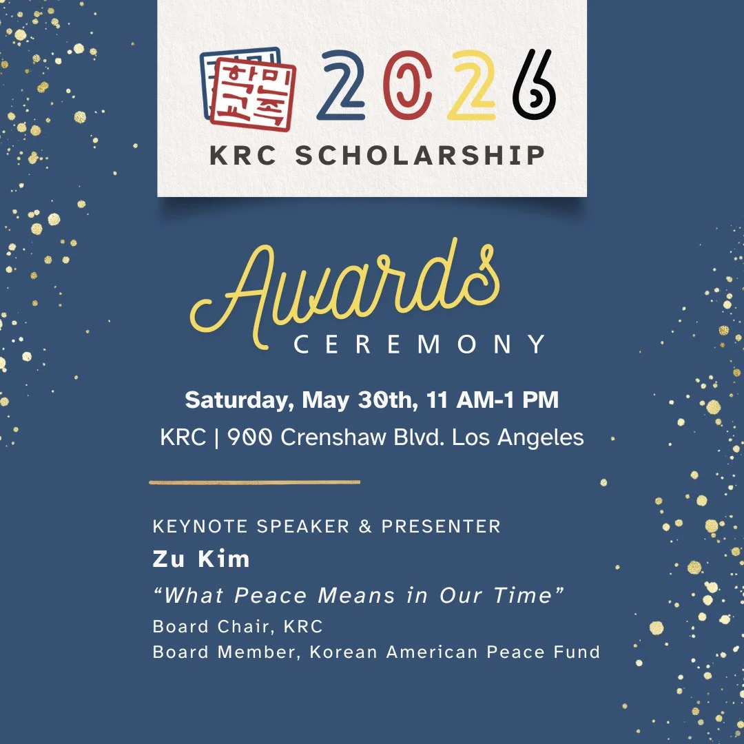 Join us at KRC as we honor our five scholarship recipients, commemorate the May 18 Gwangju Uprising, and share the work we are doing in the community.⁠
⁠
Thanks to the support of generous donors, we were able to expand this year&rsquo;s scholarship a