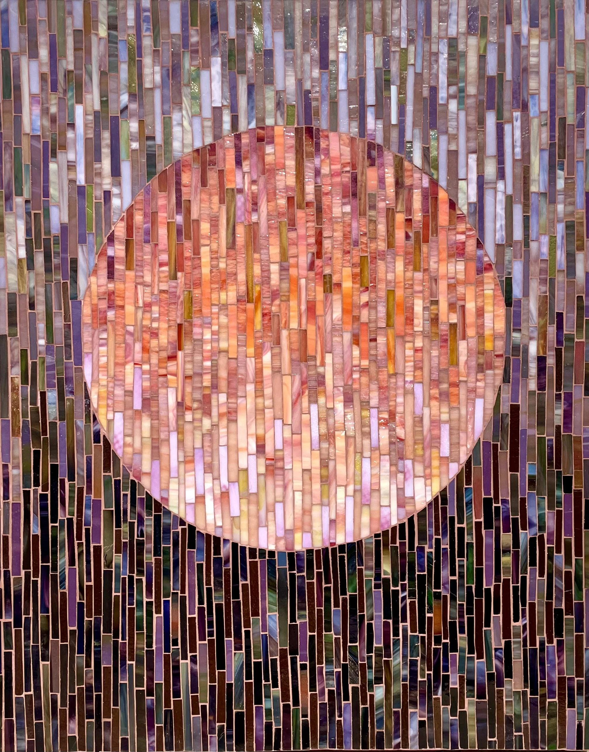 Evening, 36" x 29" x 2", stained glass on panel 