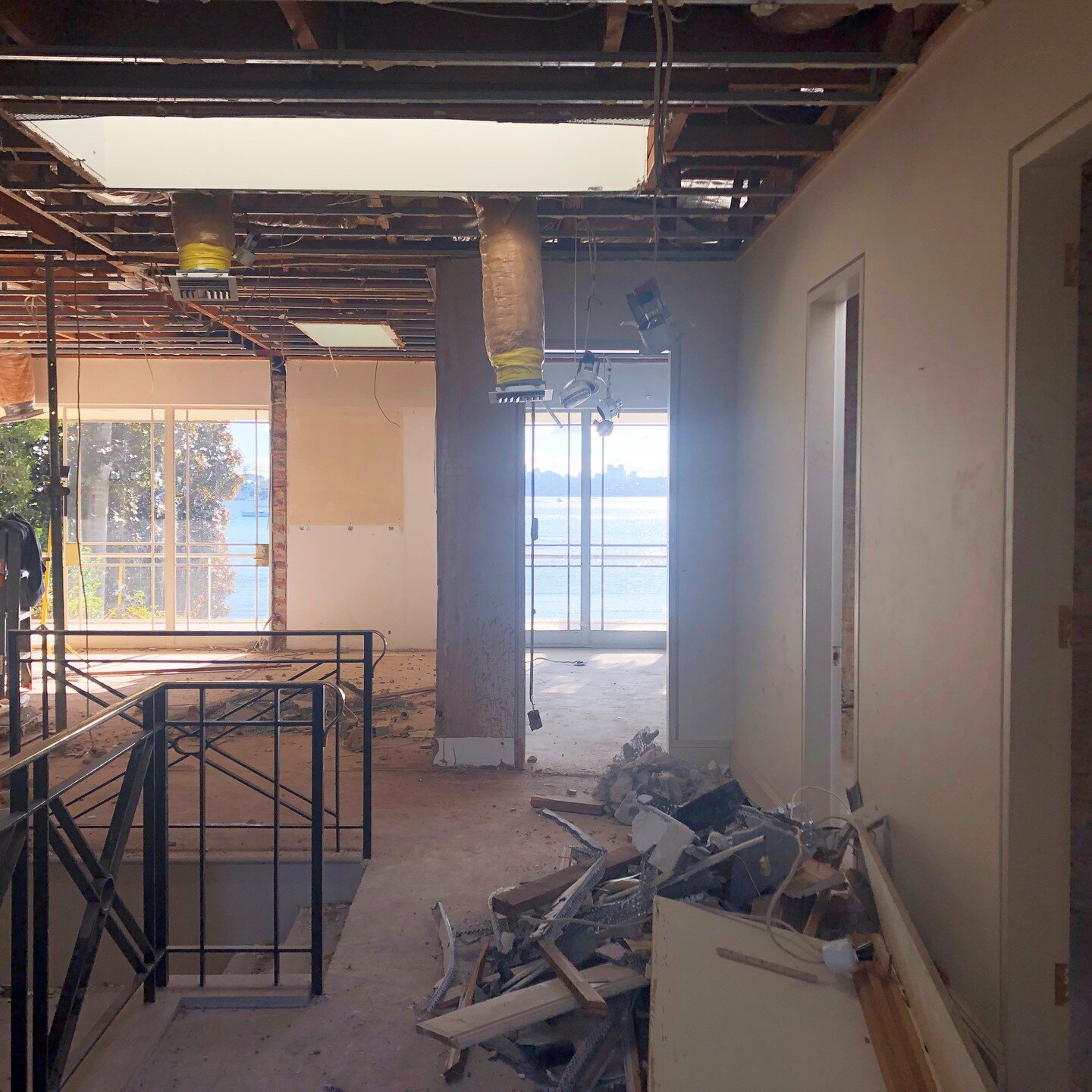 Exposed ceilings and beautiful views at a home renovation in Rose Bay. 
#renovation #sydney #oceanviews #cityviews #demolition #homedesign #architecture