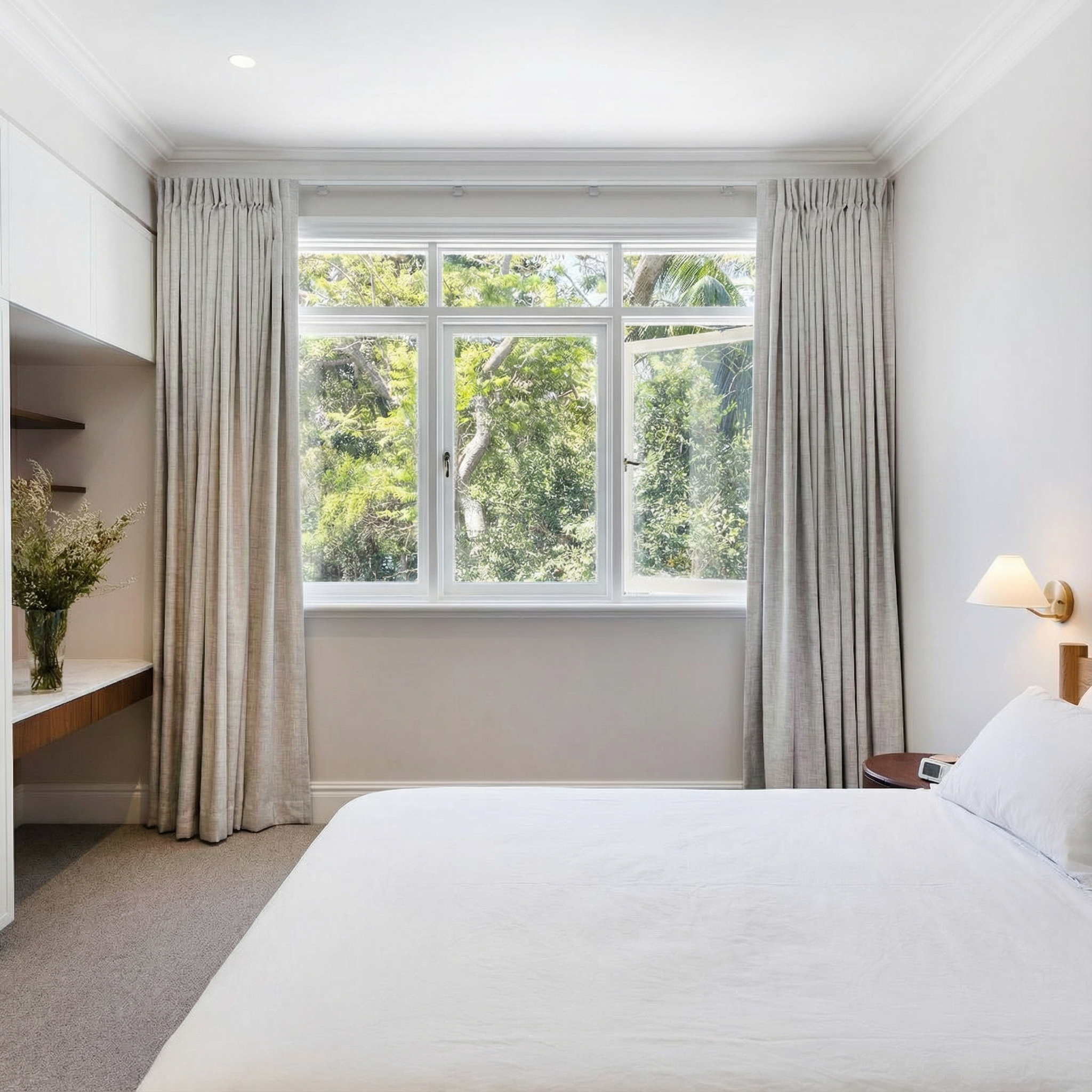 Master bedroom with windows
