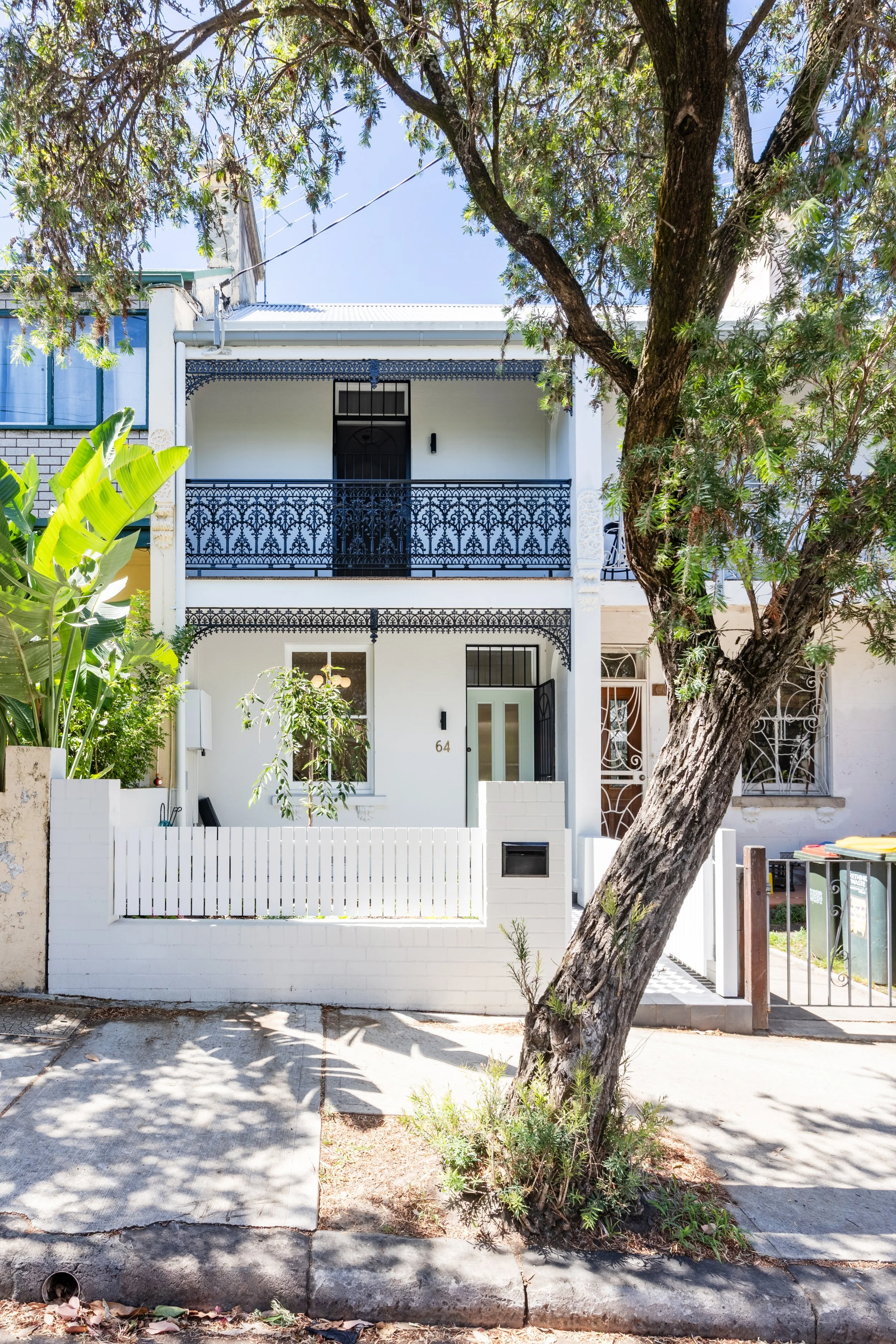 Terrace house front facade