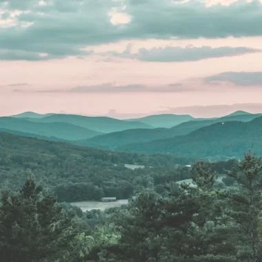Vermont mountain landscape at sunset