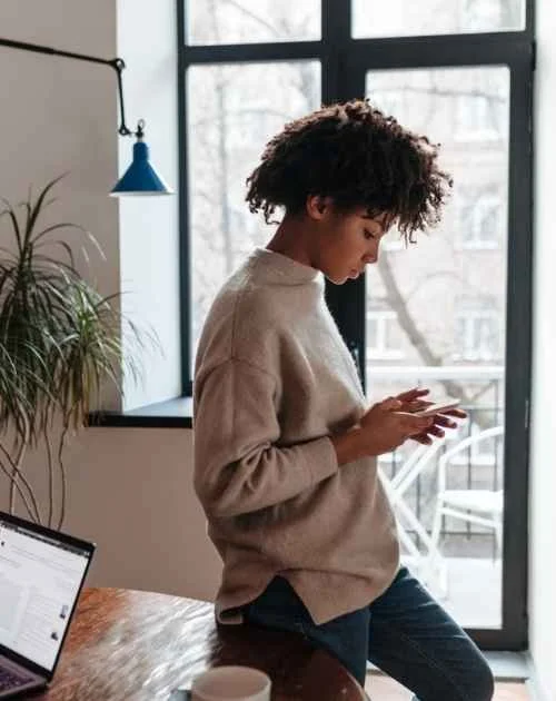 Woman working remotely building self-esteem and confidence from home