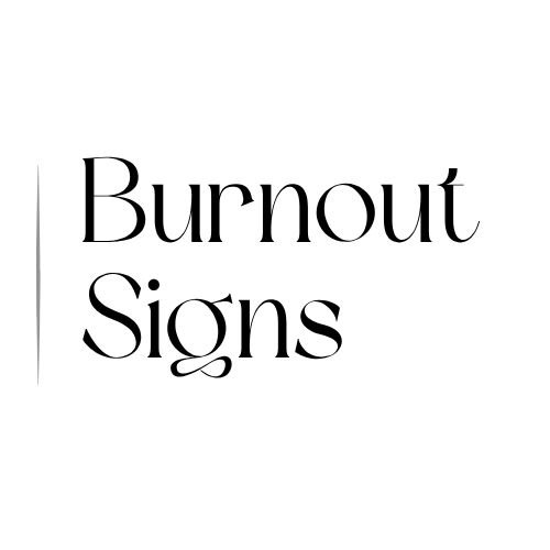 Burnout signs heading graphic in black serif lettering