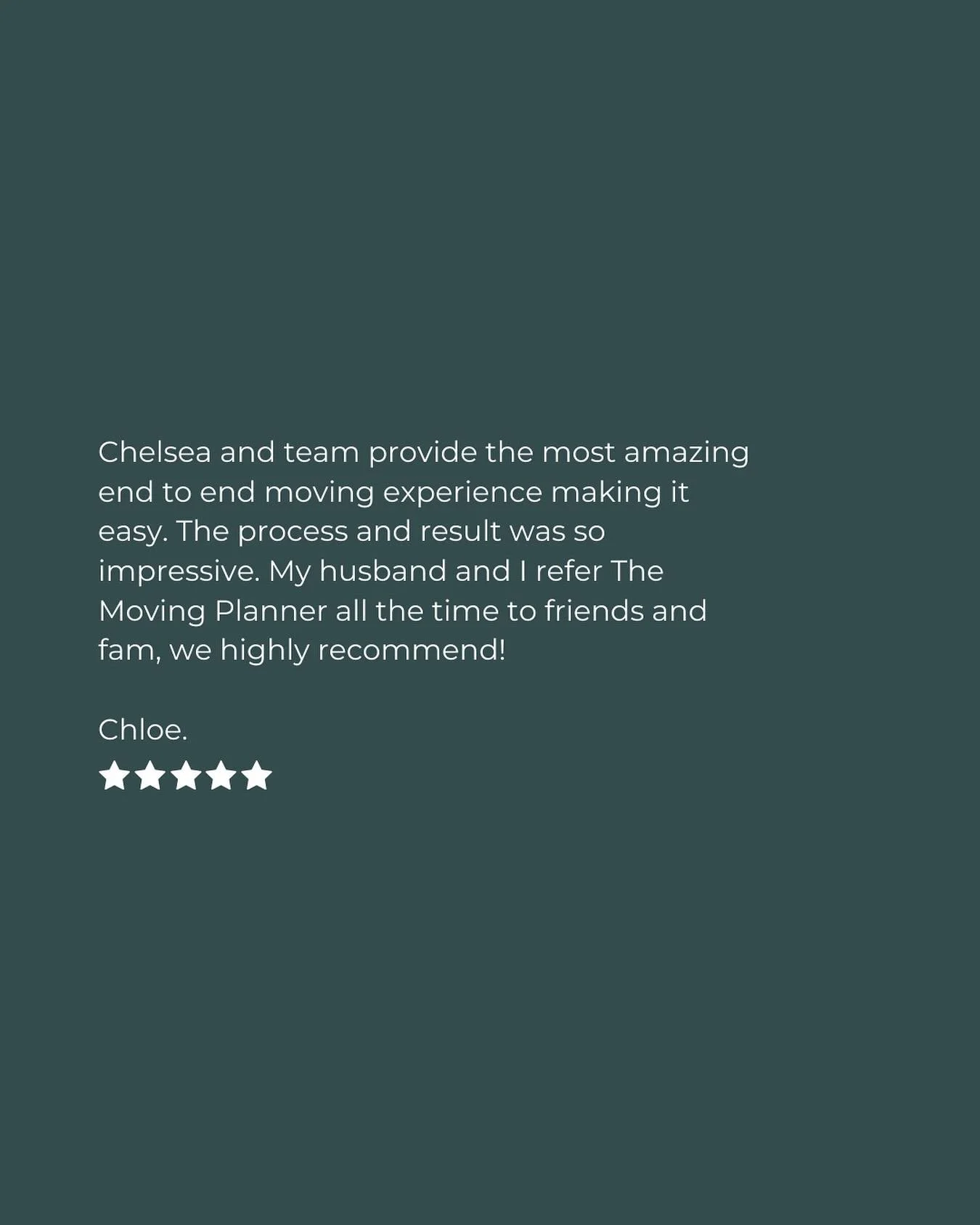 &ldquo;The most amazing end to end moving experience&rdquo; 💬 We love turning moving stress into peaceful new beginnings