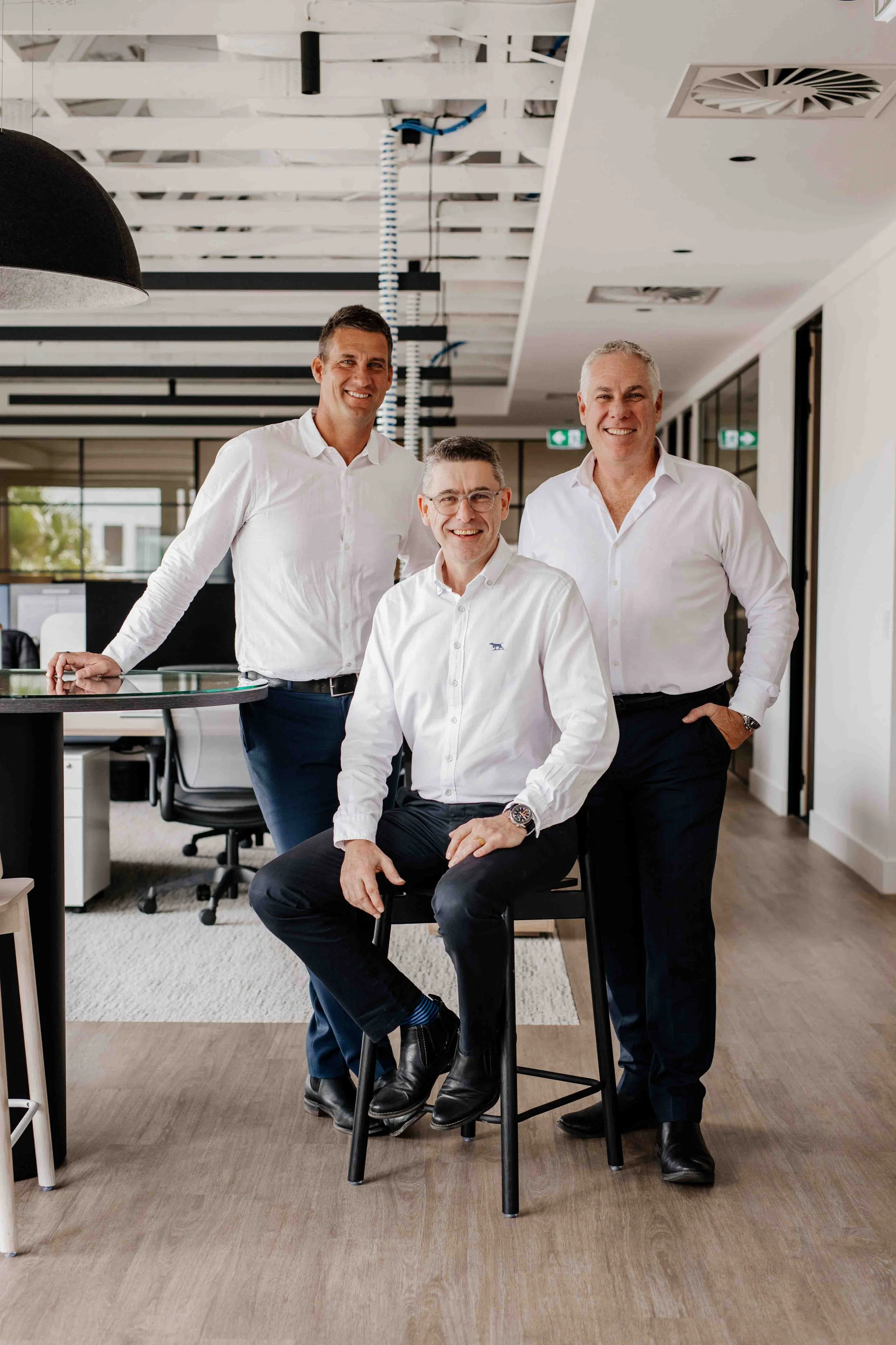 Portraits of a business team photographed on location