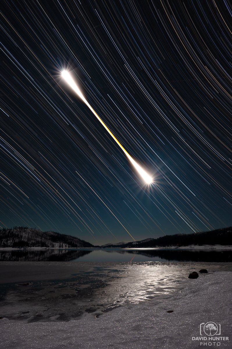 Cosmic Q-tip-Lunar Eclipse over Huntington Lake, CA
