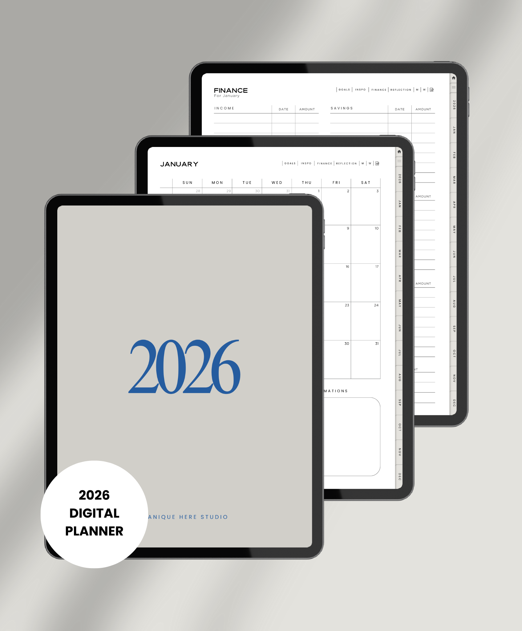 2026 Manique Here Studio Digital Planner