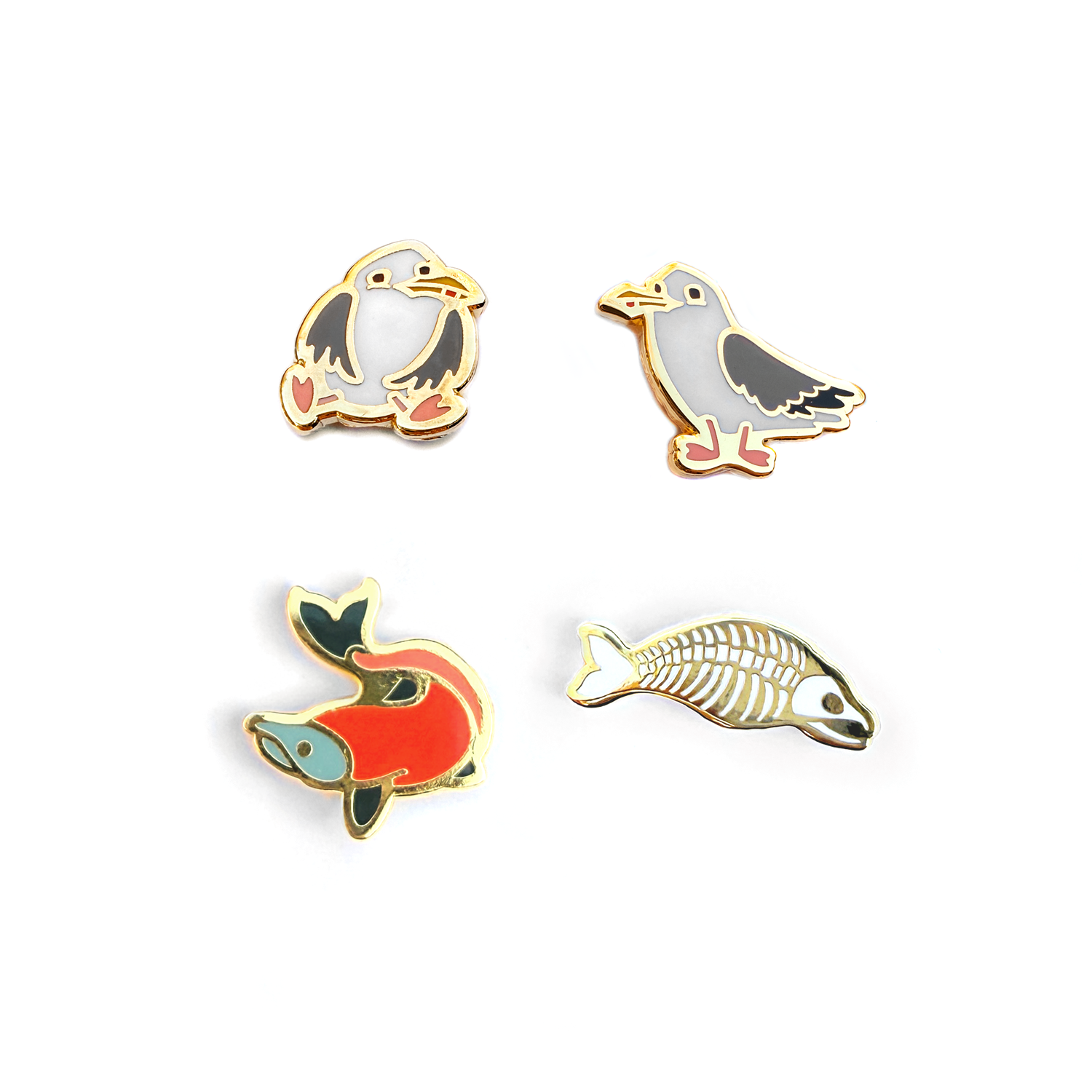 Pin Set | Gulls & Salmon