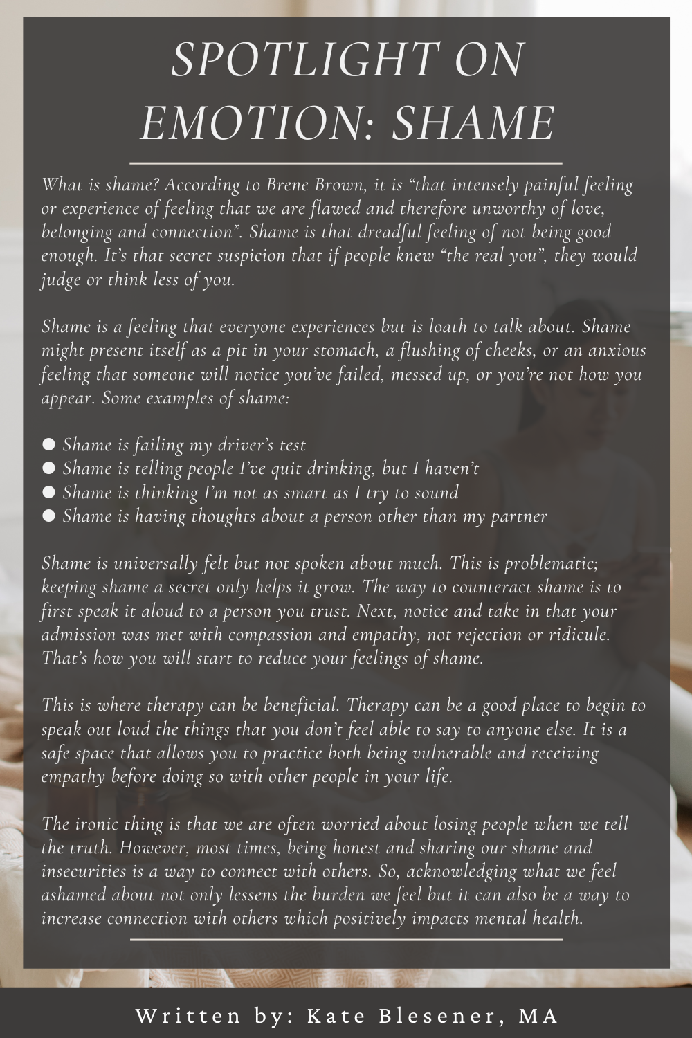 Spotlight on the Emotion of Shame — Lotus Counseling Center, LLC