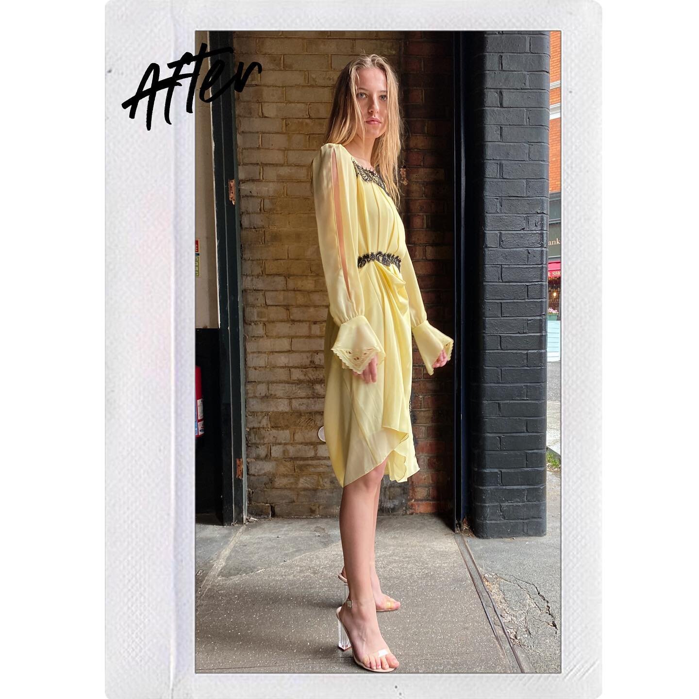 🦋 Reworked pastel 1980s dress.
-redraped into more fitted silhouette 
-graphic lines using dead stock lace 
-redraped collar into handkerchief cuffs
-
-
-
-
 #circularfashion #wearitagain
#sustainablefashion #wearyourvalues 
#ethicalfashion #circula