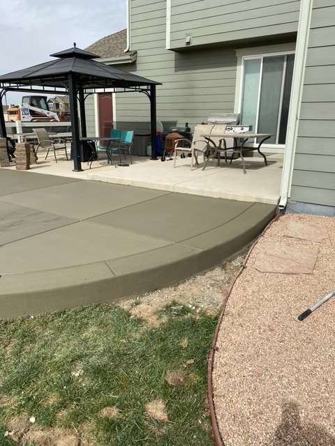 Custom Concrete Back Patio Extension 