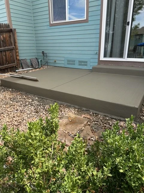 Small Back Patio New Pad and Stair 