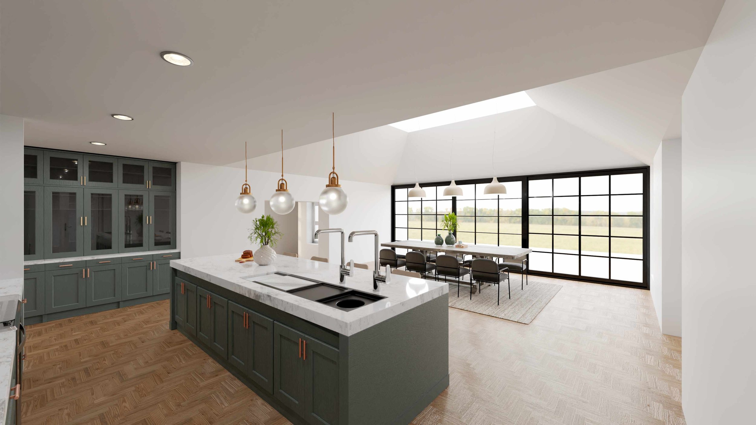 Open plan kitchen