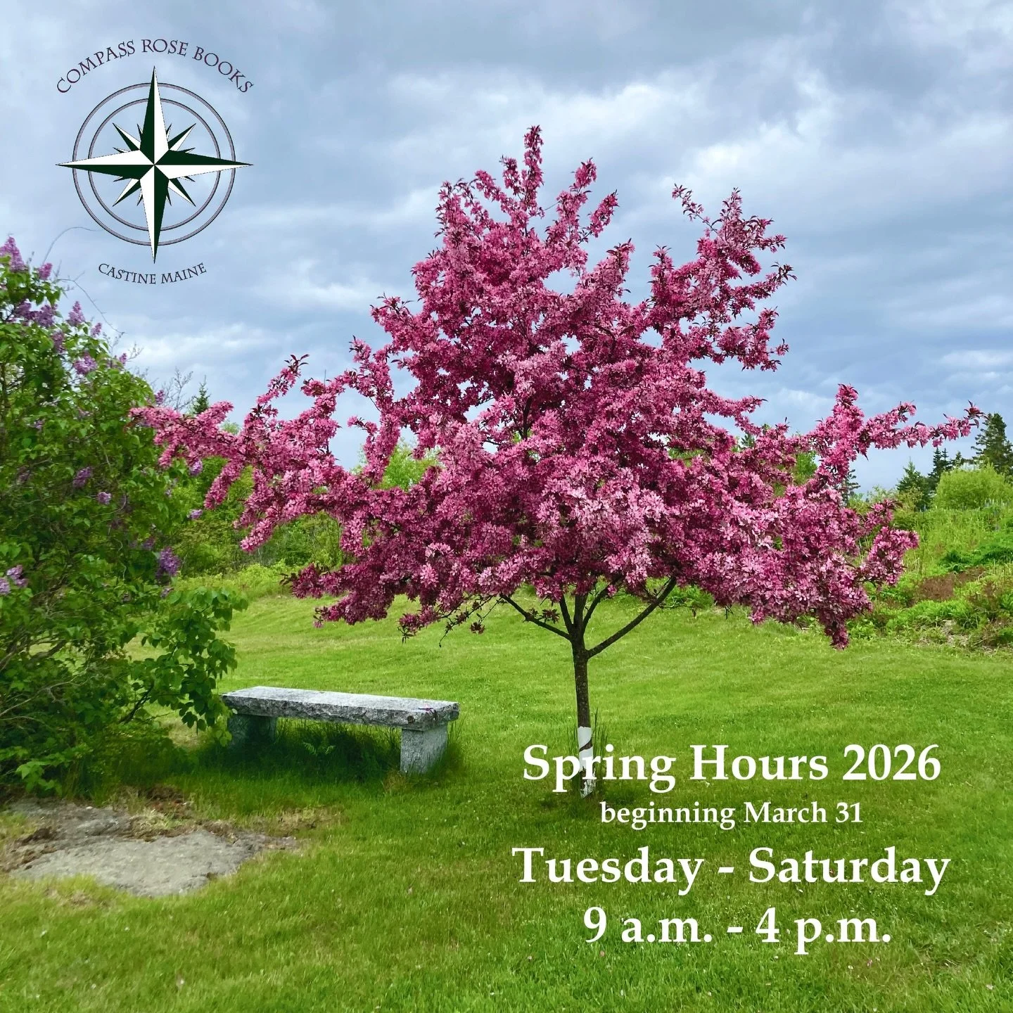 Today marks the astronomical beginning of spring in the northern hemisphere. Coastal Maine is known for its oppositional nature, so of course we're expecting snow.  Nonetheless, our Spring hours begin on Tuesday the 31st, as does the second Open Mic 