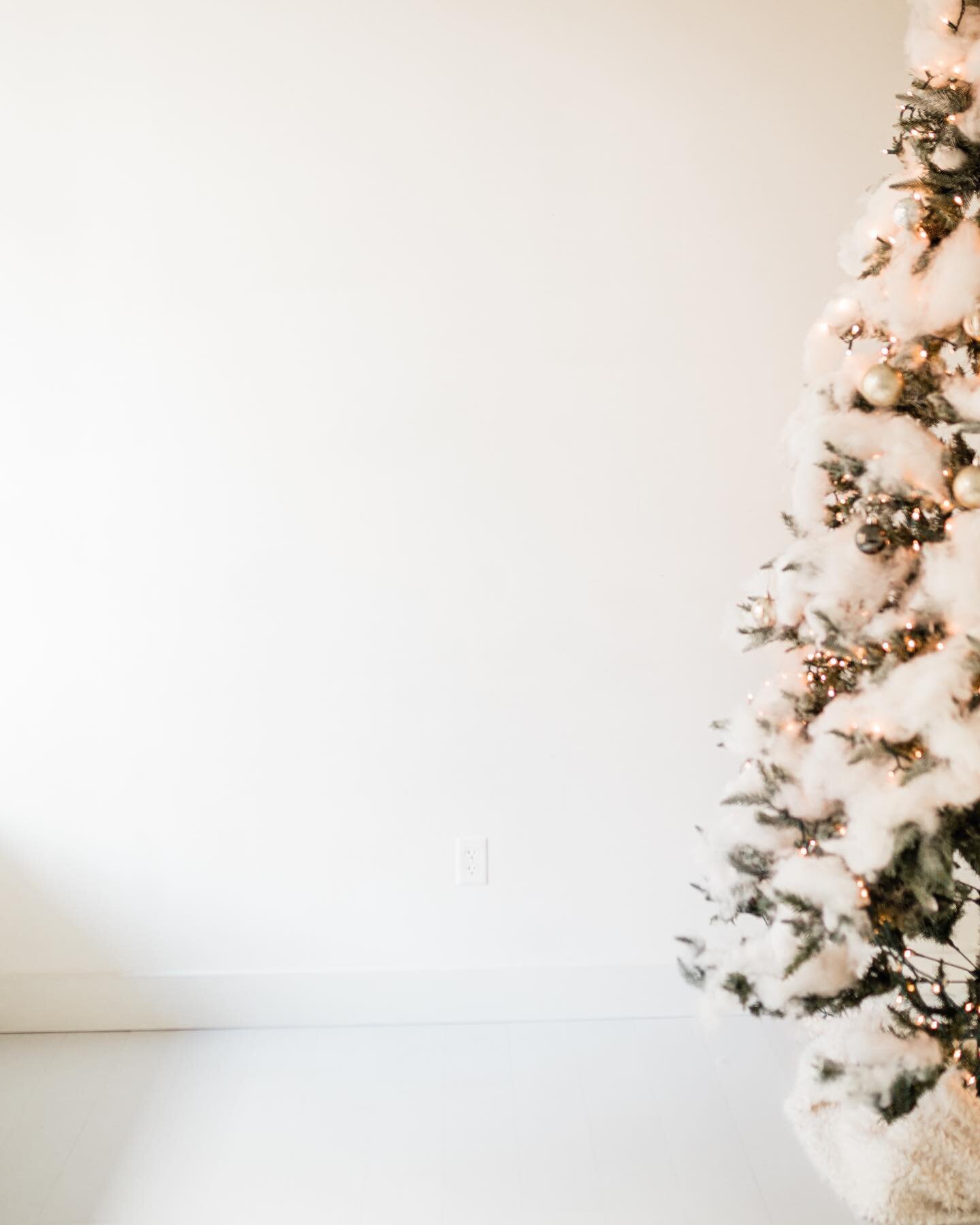 Our white studio now has a 9ft, snowy tree, fluffy &ldquo;snow&rdquo;, extra white lights, jumbo ornaments, a beautiful wood bench, the dark blue chair (not pictured), wood ladder, etc! If you have last minute clients looking for more Christmas optio
