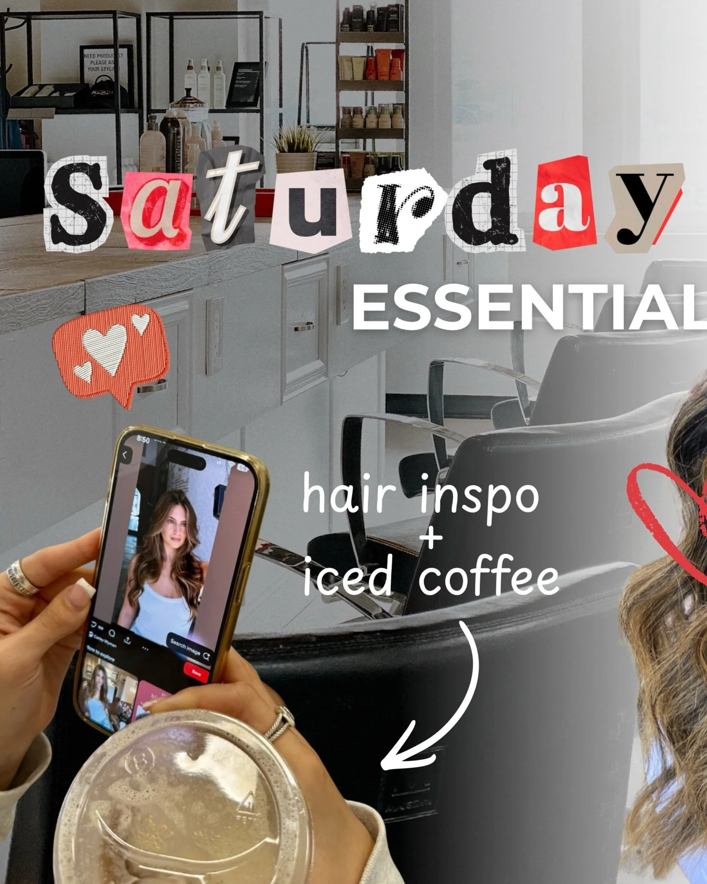 Saturday at the salon ❤️

iced coffee in hand, hair inspo saved, fresh roots touched up, beach bunny blowouts, a little of our favorite hairspray, the Concept cap on the way out, and of course one cute selfie before leaving. good hair kind of day ❤️?
