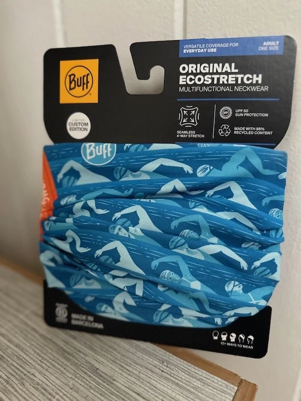 SwimBowen branded BUFF neckwear.