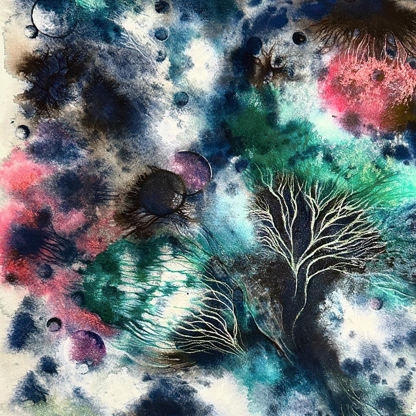 Diving into the world of intuition with this mesmerizing watercolor creation. Each brushstroke guided by the flow of inspiration, creating a symphony of colors and emotions on paper. 🎨💫 

#IntuitiveArt
#WatercolorMagic 
#ArtisticFlow
#CreativeExpre