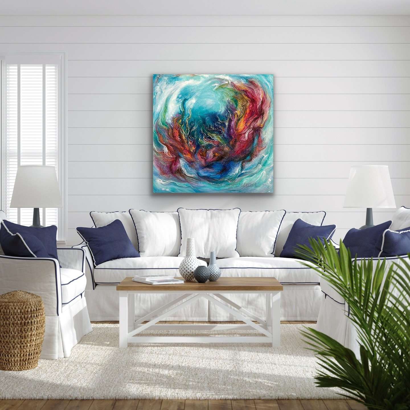 &ldquo;Luminous Depths&rdquo; 
36&rdquo; x 36&rdquo;
Acrylic Mixed media on canvas

All set for the new home. 🏠 
DM for the details..💬

#acrylicmixedmedia #finearts #collageoftheday❤️ #collageart #artoftheday #artists #abstractart #artforyourhome #