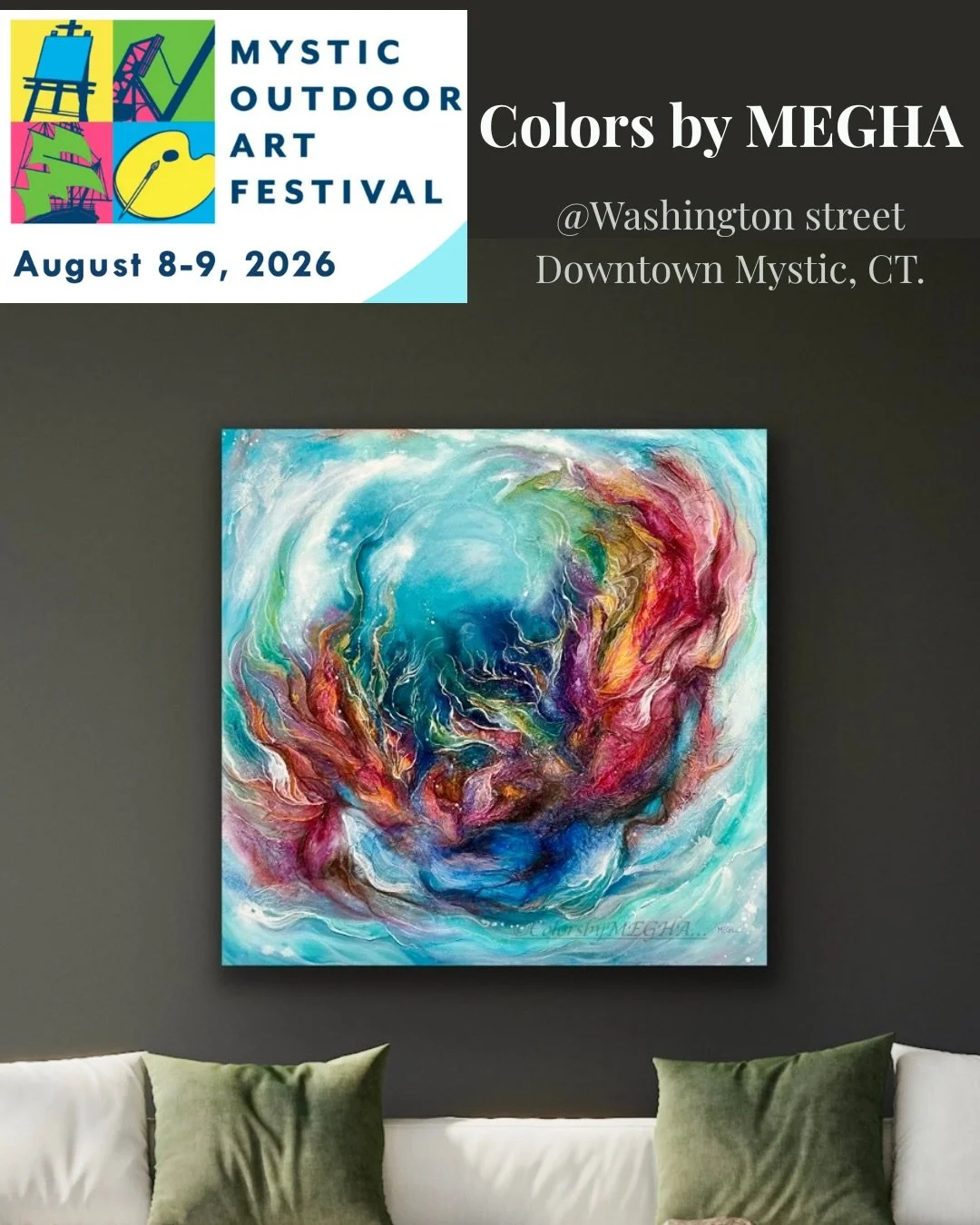 A coastal town calls for ocean-inspired stories. 🌊✨

I&rsquo;m excited to be exhibiting at the @mysticoutdoorartfestival  this weekend&mdash;my very first coastal art festival! I&rsquo;ll be bringing a collection of original contemporary abstract pa
