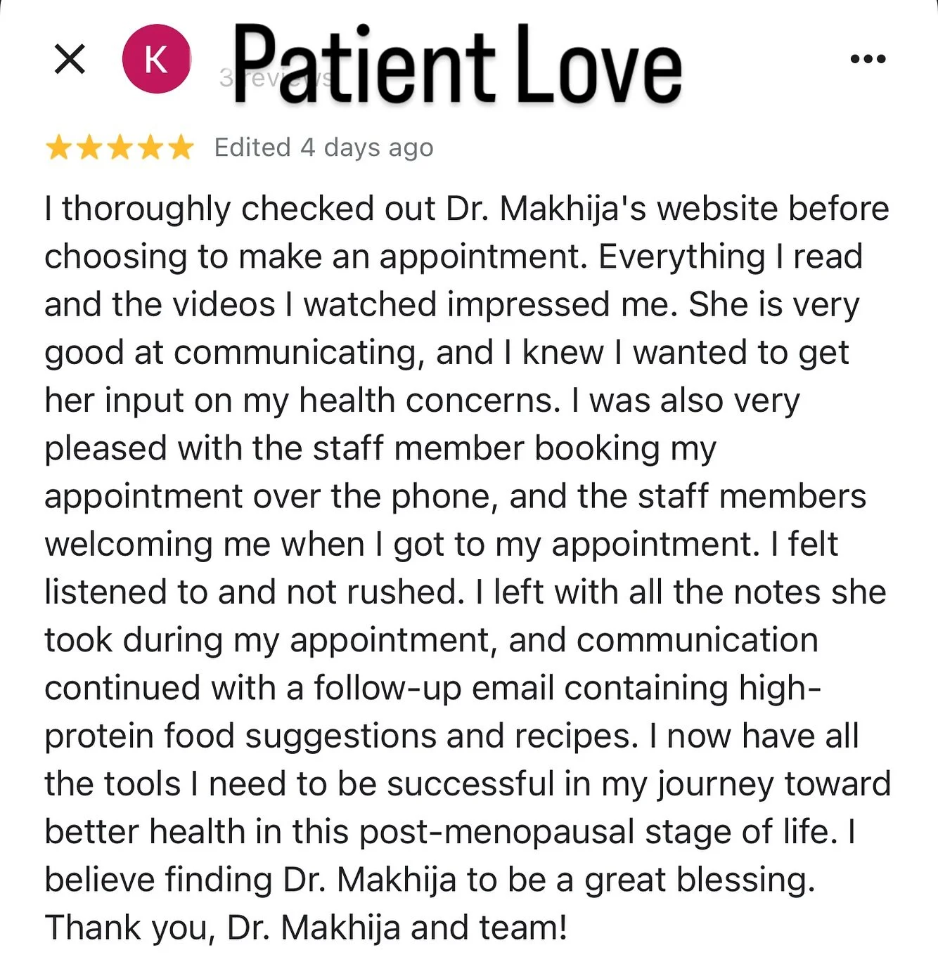 Patient Love! 

True endocrine care is about time, trust, and transformation.

🙏 To every patient who entrusts us with their story &mdash; thank you.

If you&rsquo;re searching for answers, do your due diligence. Seek care where your whole story is 