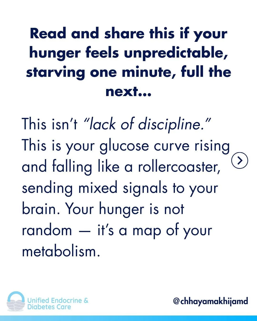 Your hunger isn&rsquo;t random.
It&rsquo;s your metabolism talking.
When insulin is high, your brain thinks you&rsquo;re starving, so cravings hit hard.
But one tiny change rewrites the story:
🥦 Veggies first.
3&ndash;7 days later &rarr; fewer cravi
