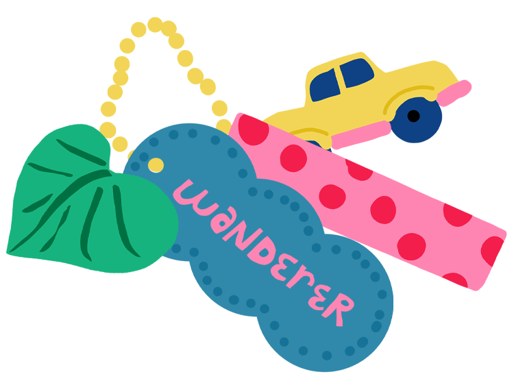 A charm that says wanderer, fully representing how I'm a homebody but also someone who loves to wander around in my travels