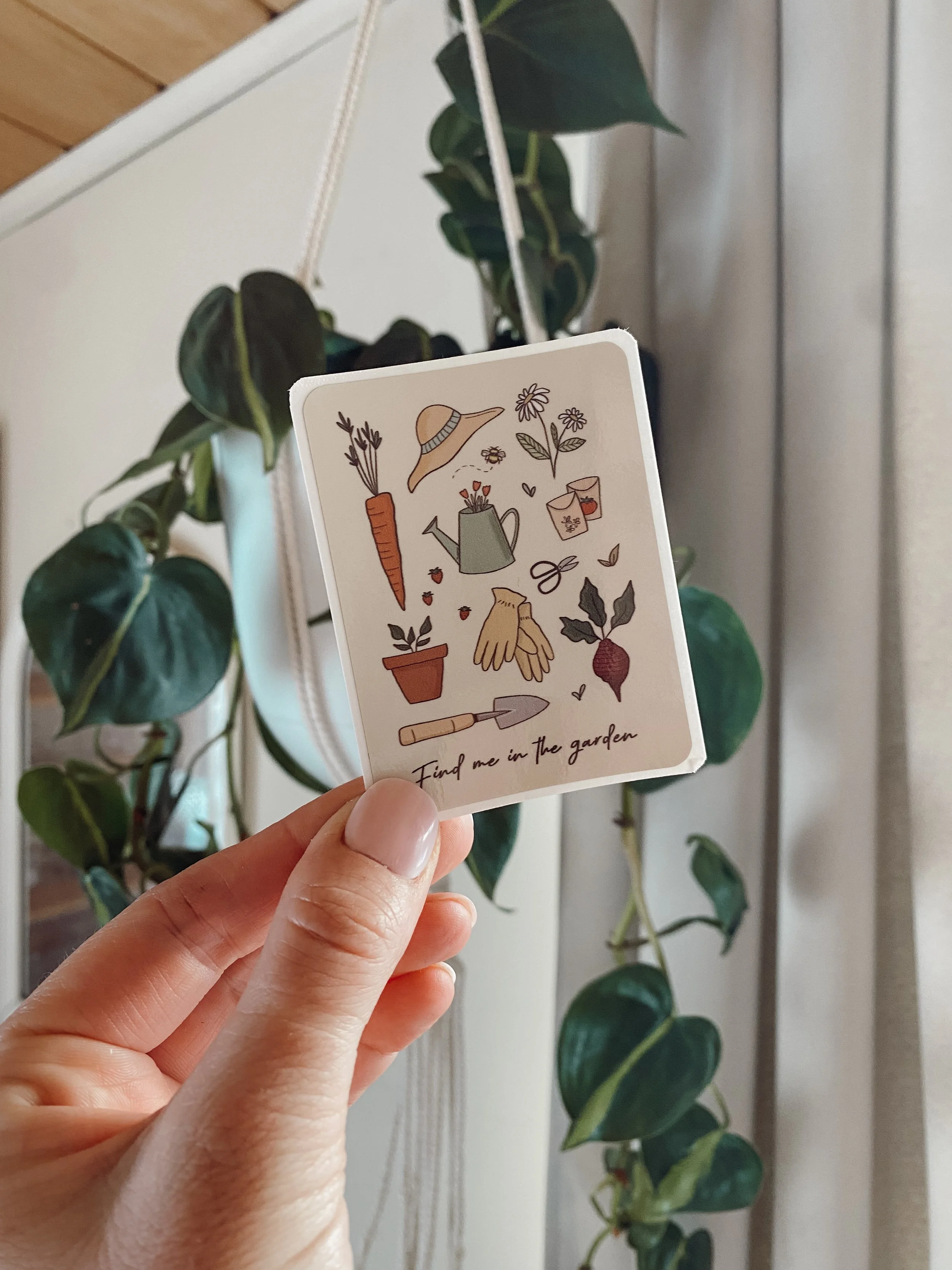 “Find me in the Garden” sticker