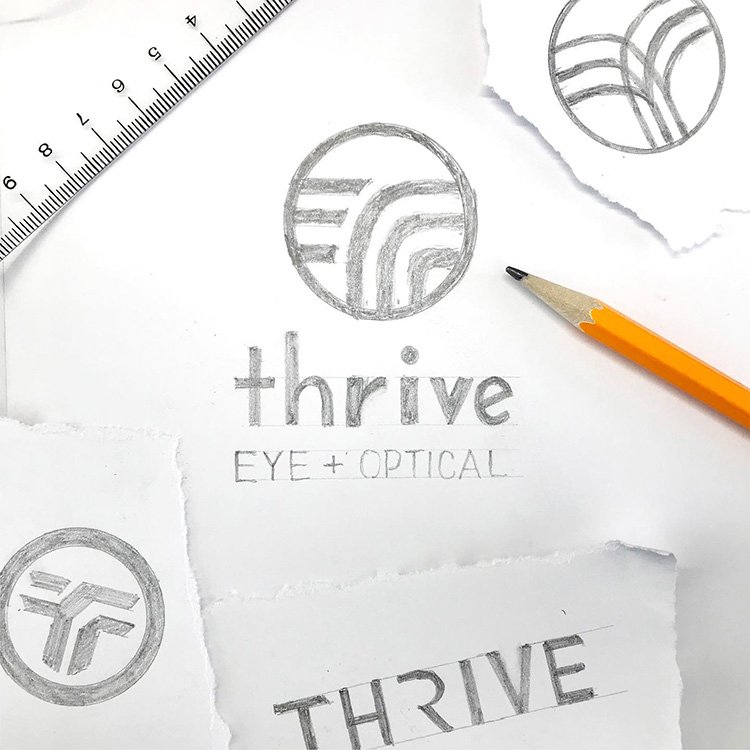 Thrive Optometry Practice Logo and Brand Identity
