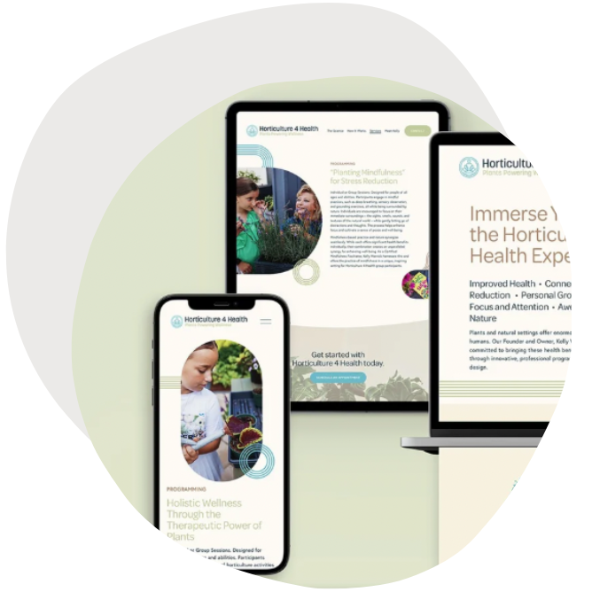 Squarespace website design on table and mobile for service-based provider