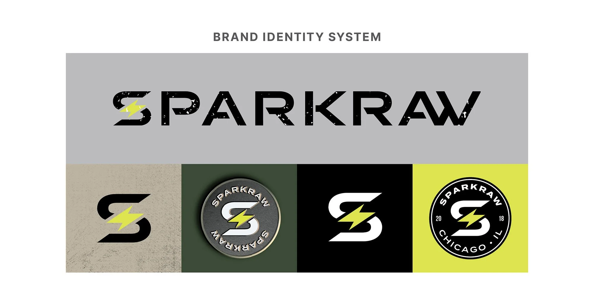 Sparkraw rebranding concepts and color combinations. 
