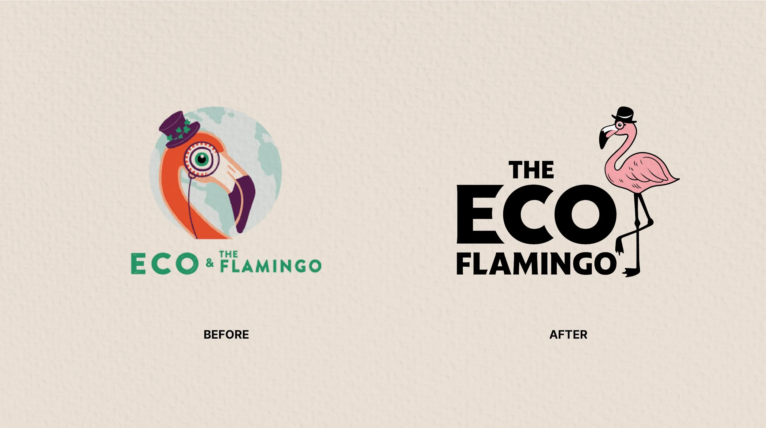 Showing the before and after logos from the rebranding process.