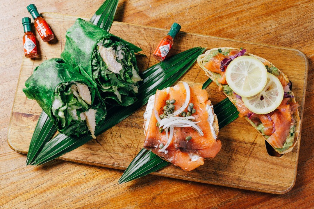Kickstart your aloha morning with a quick, tasty bite!
Pictured: Chicken Caesar Wrap and Lox &amp; Bagel

Knots Coffee Roasters. Waikiki
Open daily 6:00AM - 4:00PM
Happy Hour 2:00PM - 4:00PM
@queenkapiolanihotel Waikiki, Hawaii