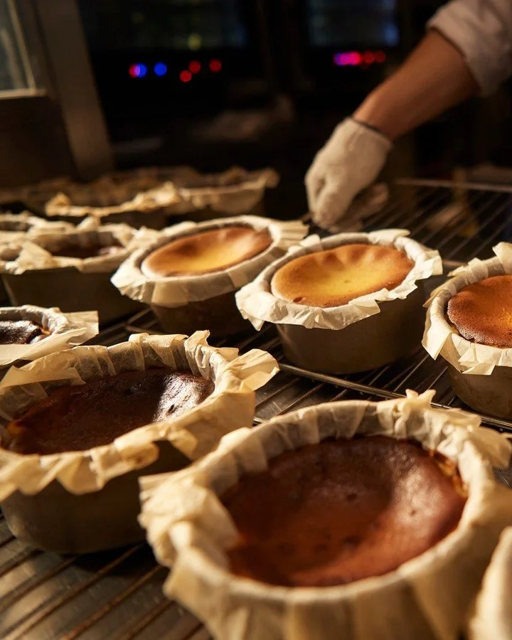 Perfectly burnt Basque Cheesecake! Available for pickup by online preorder from our website!