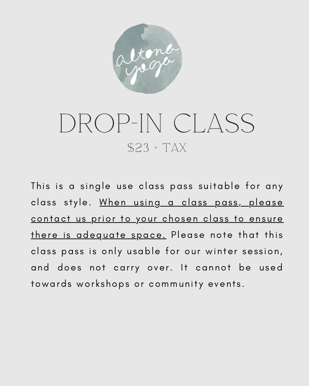 Drop-In Class