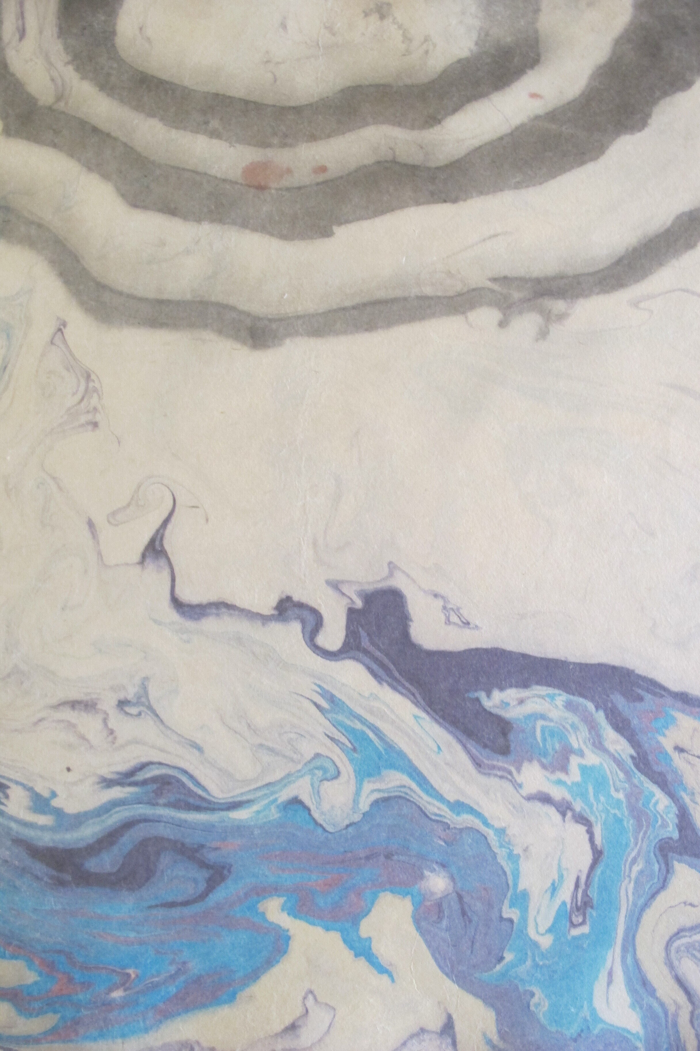 Unframed15 1/2" x 19"Suminagashi on Handmade Japanese Mulberry Paper