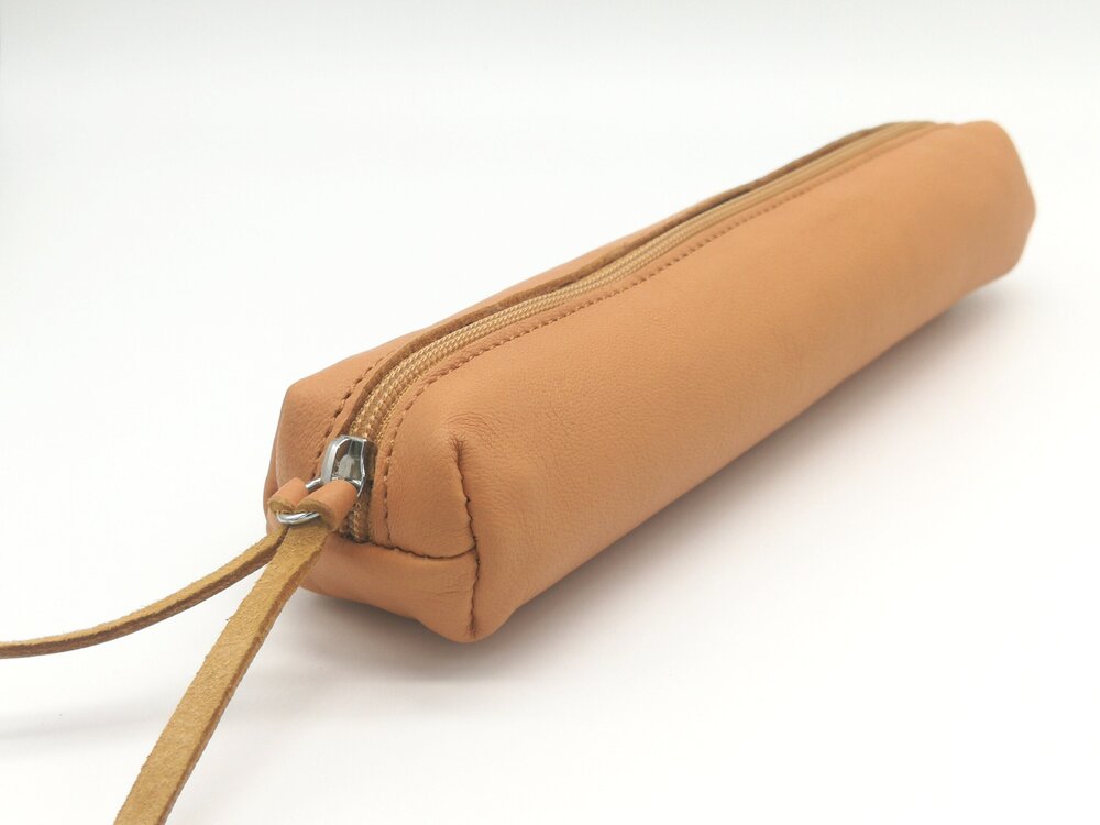 Slim Leather Pen Case - Natural Camel — Libraries and Archives Paper Company