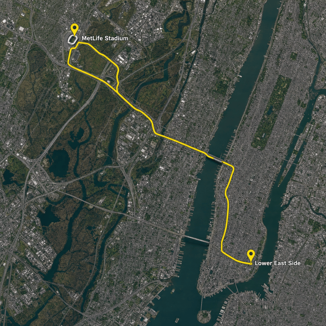 Getting to MetLife Stadium from LES NYC